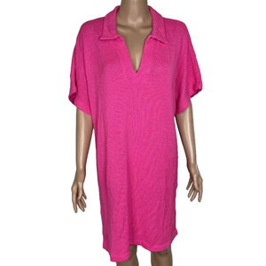 NEW POMANDER PLACE Women’s Maren Mini Polo Dress – Pink – Size M/L